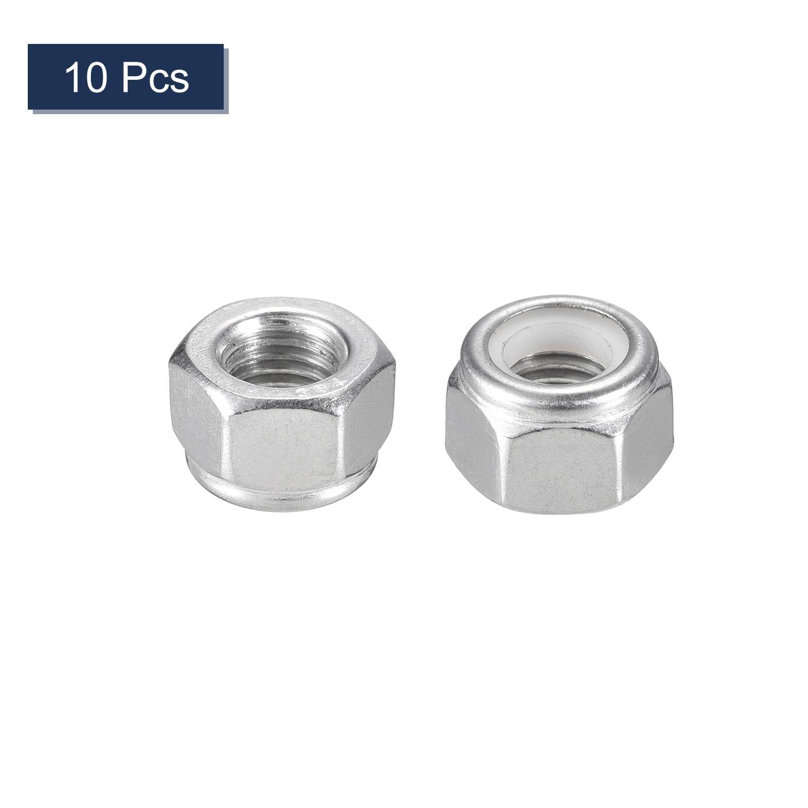 TA-VIGOR 10Pcs 5/16"-24 Nylon Hex Lock Nuts, 304 Stainless Steel Nylon Insert Self-locking Nuts - Image 3