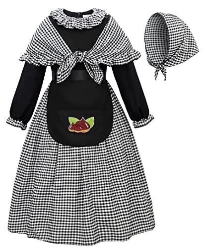 ReliBeauty Déguisement Marchand de Châtaignes Fille Costume Victorien Paysanne Enfants Filles,130