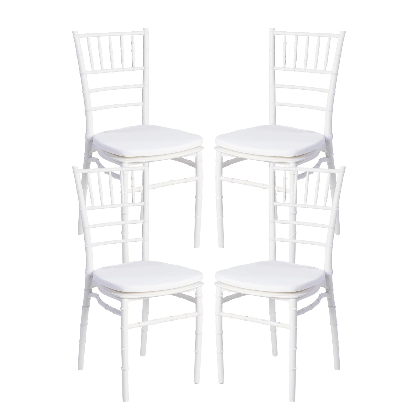 Pack de 4 Sillas Elegantes Modelo Tiffany/Chiavari Blancas ECO24 Bodas, Eventos Especiales y Decoración de Interiores-