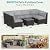 BROSYDA Upgraded Patio Furniture Set Cover, Improved Heavy Duty Waterproof Outdoor Furniture Covers Outdoor Couch Cover Table and Chair Cover with Adjustable Straps, 108"L ×82" D×28" H, Back