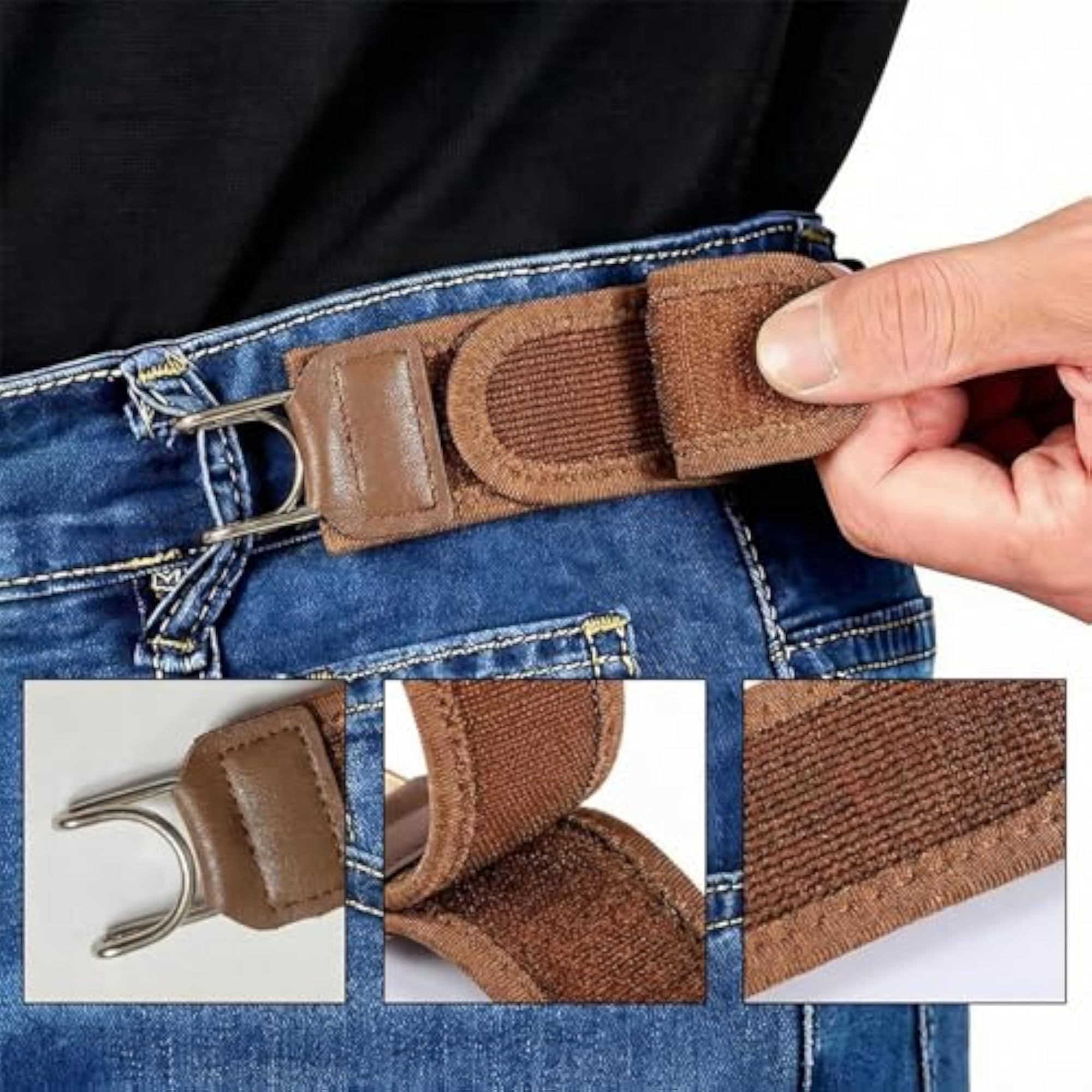 2 Pcs Flex Hook Belt, Buckleless Tactical Metal Hook