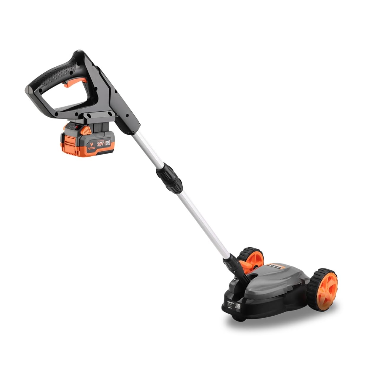 FUXTEC FX-E1RMEH20-SET Tagliaerba a Batteria 20V – Tosaerba Compatto a Una Mano Mulching con Batteria 4Ah e Caricabatterie, Larghezza 22cm, Altezza Regolabile, 300W
