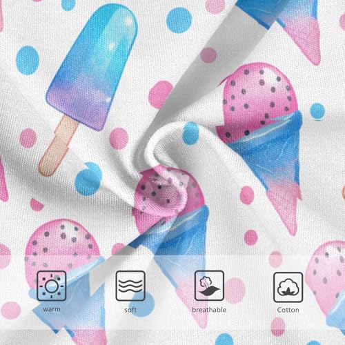 Wusikd Ice Cream Girls' Underwear Cotton Blue Pink Girls Briefs Soft Toddler Underwear 2T3