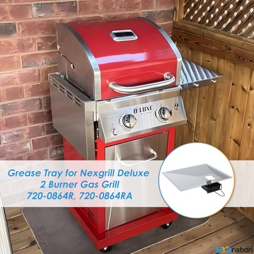 Image of Grease Tray with Catch Pan for Nexgrill 2-Burner Replacement Parts 720-0864R, 720-0864RA, Drip Pan for Nexgrill 2 Burner 720-0864RA Grease Tray Replacement