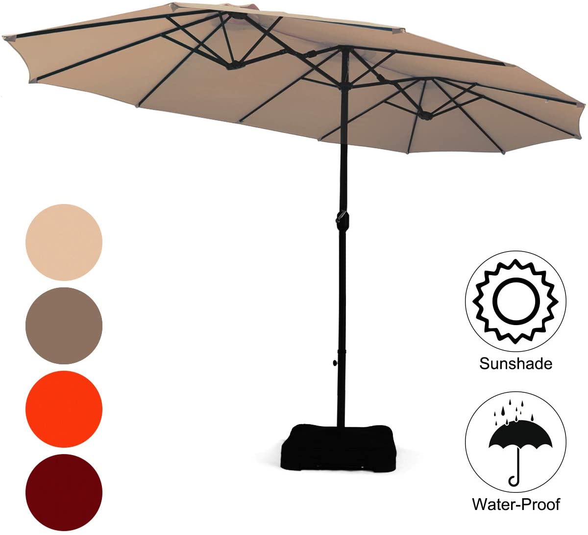15 Ft Patio Umbrella With Base