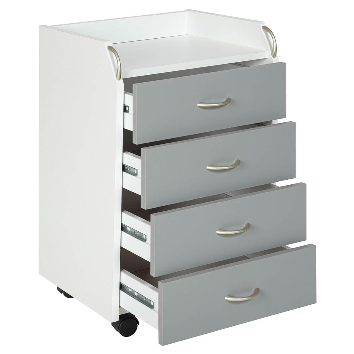 AltoBuy OKLOC - Caisson 4 Tiroirs sur roulettes Blanc
