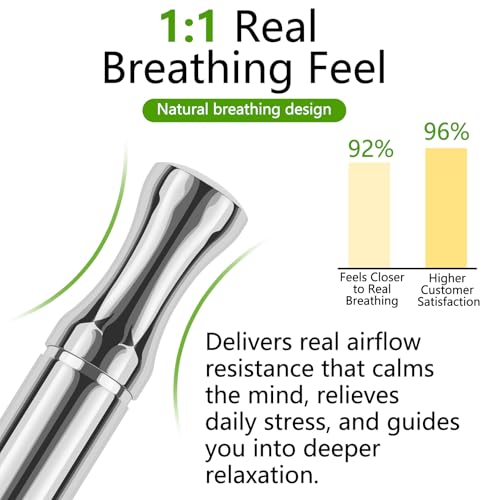 ASTOFLI Anxiety Breathing Necklace With Resistance: Mint Flavoured Breathlace Tube Breathing Necklace With Resistance Filter Calm Breathlace Stop Stress Necklaces Anxiety Relief Breathe Pendant Sliver - Image 4