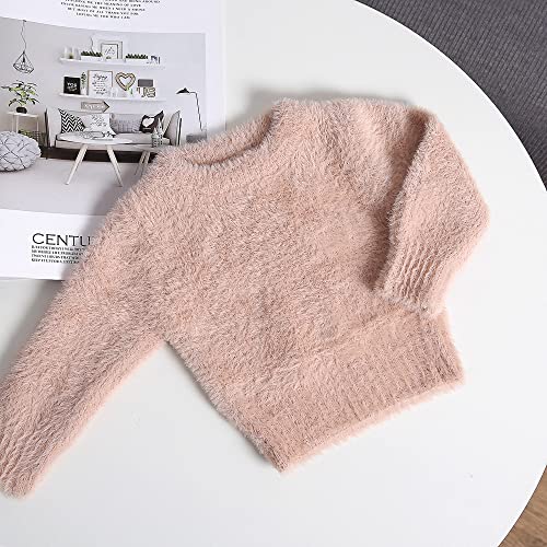 Curipeer Baby Sweater Solid Thick Basis Pullover Sweater Turtleneck Longsleeve Fall Clothes For Baby Girl And Boy Pink 3-4 T #TOP3