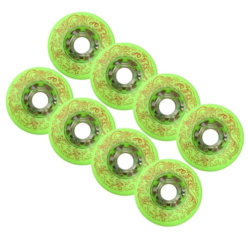 JCXYL EV 8-Pack Inline Roller Skate Wheels 72mm 76mm 80mm 88A Durable Outdoor Inline Skate Wheel Replacement for Smooth Street Skating,Green,76MM
