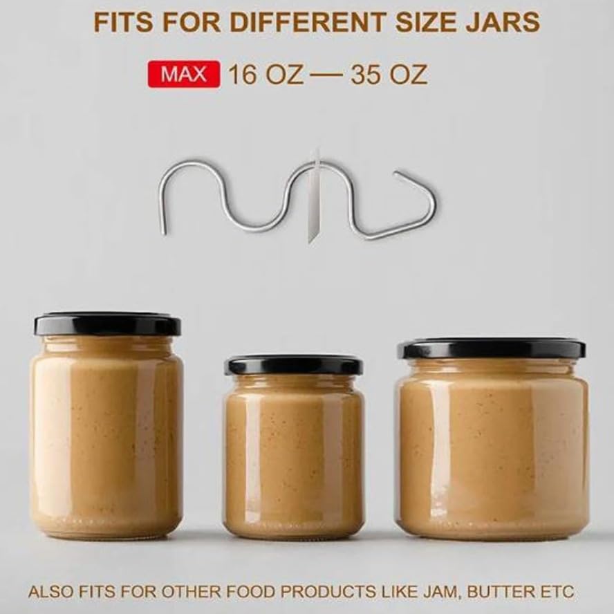 Miniatura 2 de Agitador de mantequilla de maní, 1 juego de mantequilla de maní natural de acero inoxidable, agitador manual de mantequilla de nuez multiusos,