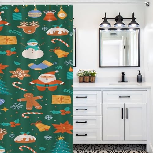 Rideau de douche de Noël en polyester lavable 183x183 cm - 5