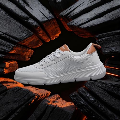 Image of Neeman's Melange Dress Sneakers for Men | Breathable Mesh & Faux Leather Upper | Lightweight EVA Sole with Natural Rubber | Stylish Lace-Up Sneakers for Travel & Everyday Casual Comfort