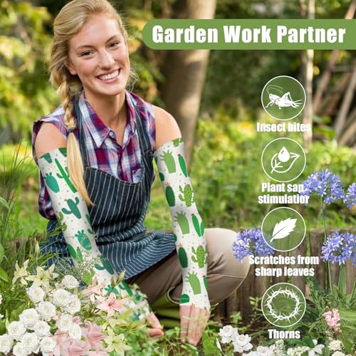 Image of Bebila Gardening Sleeves for Women Farm UV Sun Protection Anti-Scratch Cooling Sleeves with Thumb Hole Arms Cover Outdoors