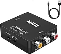 ABLEWE RCA to HDMI Converter 1080P - Mini AV Composite Adapter for PS3 Xbox VHS VCR DVD Players, Plug & Play PAL/NTSC