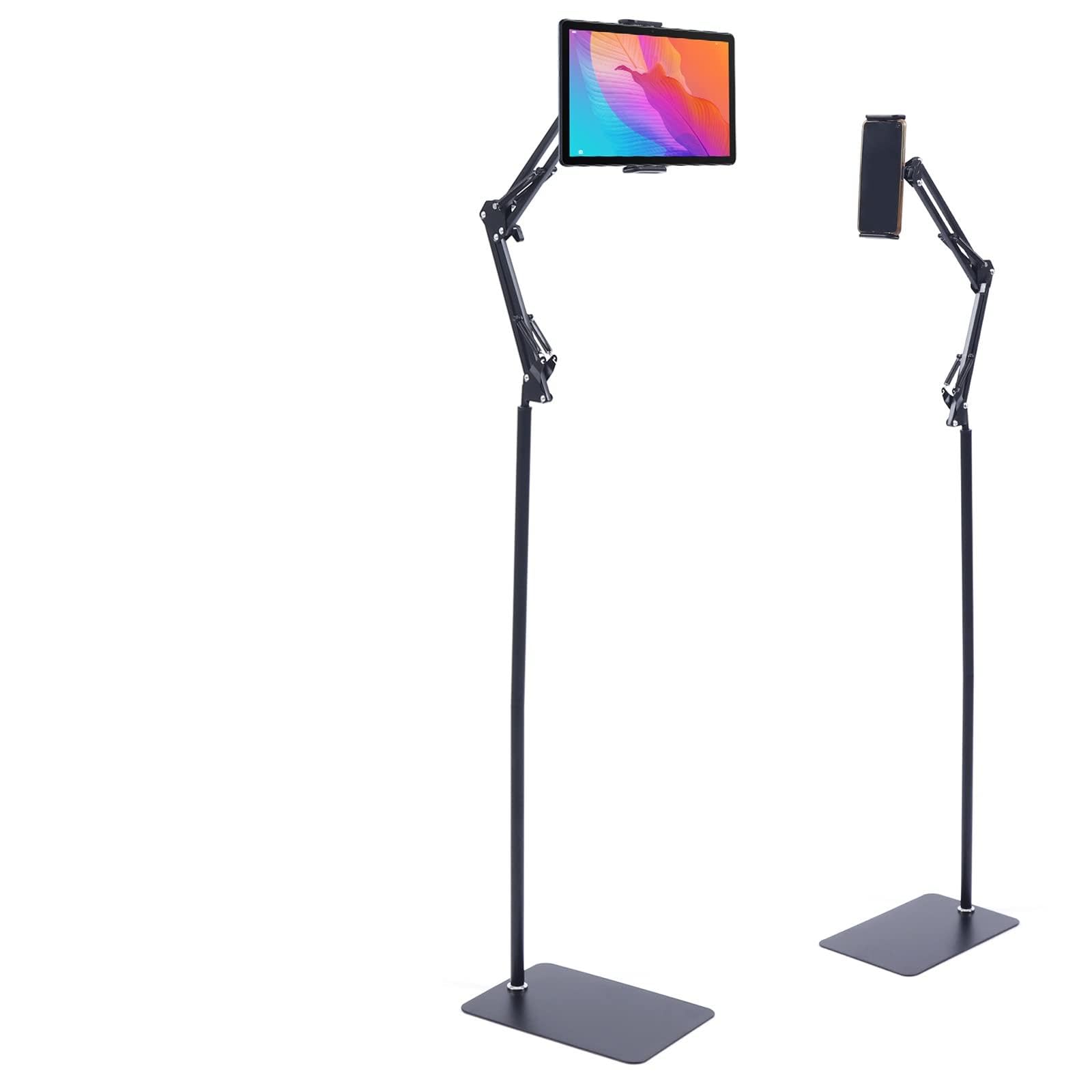 Support téléphone tablette sol 136cm réglable pour bureau et trépied de lit