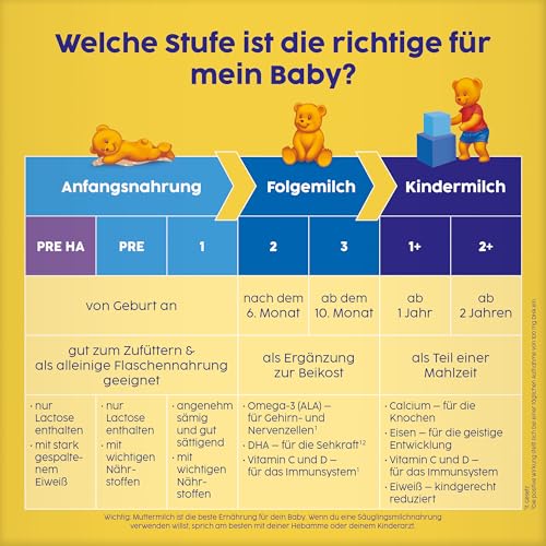 Bebivita 1 Anfangsmilch, von Geburt an, (5 x 500g)