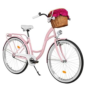 Milord. 26 inch 1 versnelling roze comfort fiets met mand en rugdrager, Nederlandse fiets, damesfiets, citybike…
