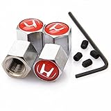 yunming Red Anti-Theft Chrome Car Wheel Tire Valve Stem Caps for Honda