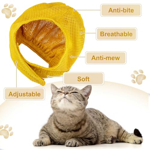 Image of 9 Pcs Cat Bathing Bag Set Cat Shower Bag Anti Bite and Scratch for Pet Grooming Washing Brush Comb Muzzle Nail Clipper Nail File Tick Tool (Yellow)