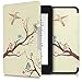 Produktbild kwmobile Hülle kompatibel mit Amazon Kindle Paperwhite (10. Gen - 2018) - Kunstleder eReader Schutzhülle Cover Case - Baum Vogel Blüte Orange Braun Beige