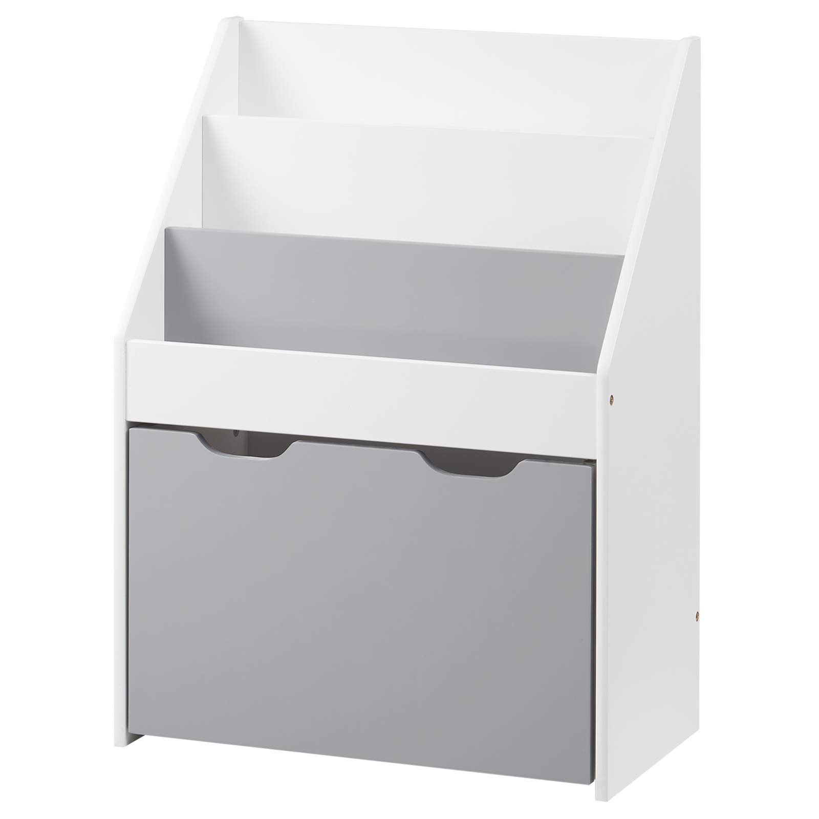 WOLTU Kinderregal Bücherregal Regal für Kinder, Spielzeugregal 3 Regale Aufbewahrungstruhe mit Räder, Baby Standregal aus Holz Mehrzweck Organizer für Kinderzimmer