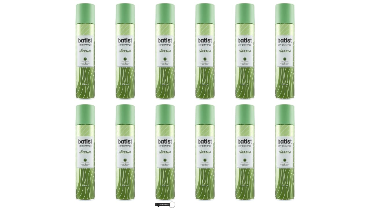 Batist Classico - 12 shampoo secchi, pulisce i capelli in pochi minuti senza acqua, 200 ml, con portachiavi Italy Shop Service