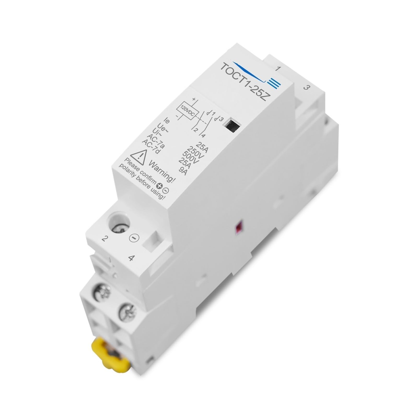 2-biegunowy 2-biegunowy 25 A DC 12 V 24 V 24 V cewka 220 V 230 V 50/60 Hz szyna DIN 2 NA lub 1 NA 1 NC 1 szt. (DC 24 V 1NO 1NC)