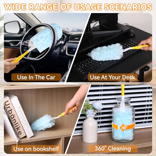 Image of Duster Refills, Multisurface 360 for Cleaning Dusting, Unscented Disposable Feather Dusters with 1 Handle（30PCS）