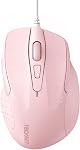 TECKNET USB Wired Mouse, 6-Button Corded Computer Mouse with 4 Adjustable DPI, Optical Computer Mice with Ergonomic Design and 5FT Cord for Laptop, Chromebook, PC, Desktop, Mac, Notebook-Gray
