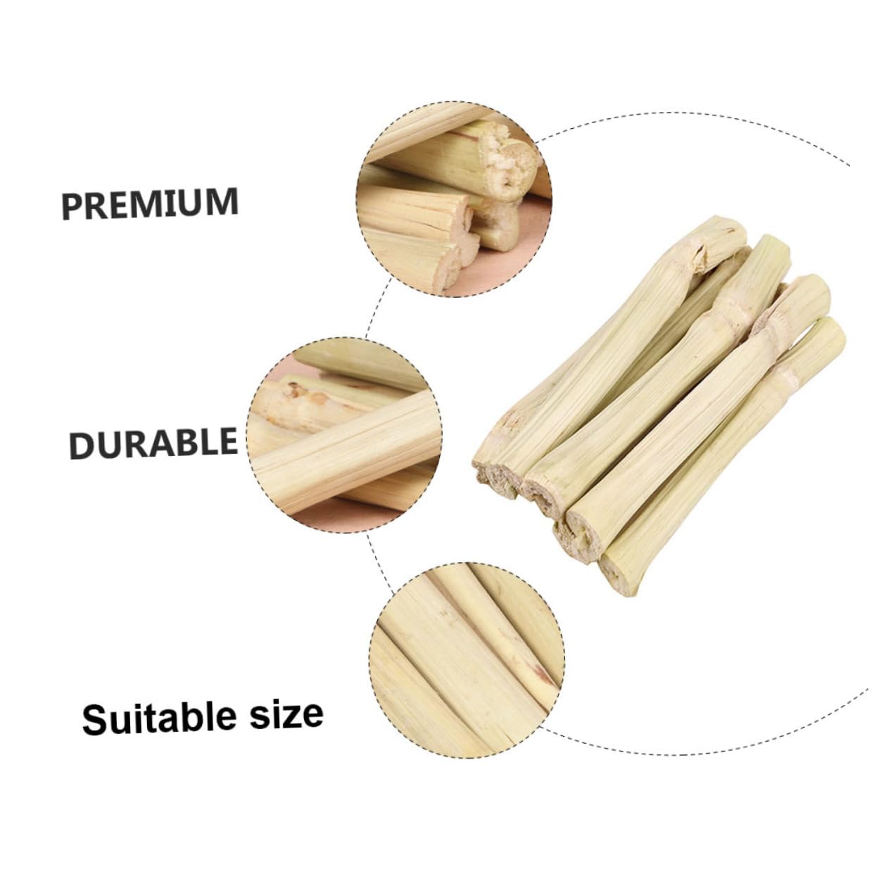 Bambus Kauspielzeug für Hasen, Beige, 1 Satz, Zahnfreundlich