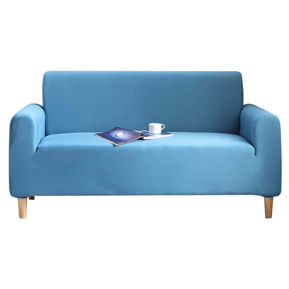 Zangge Bedding Sofa Cover Slipcovers Set Blue 3 Seater Sofa Protector Cover Polyester Elastic Stretch Solid Colour Armchair Couch Living Room