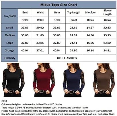 miduo Womens Tops Crewneck Lace Splicing Long Sleeve Top Shirts Slim Knit Ribbed Tops Blouses 5 miduo Womens Tops Crewneck Lace Splicing Long Sleeve Top Shirts Slim Knit Ribbed Tops Blouses