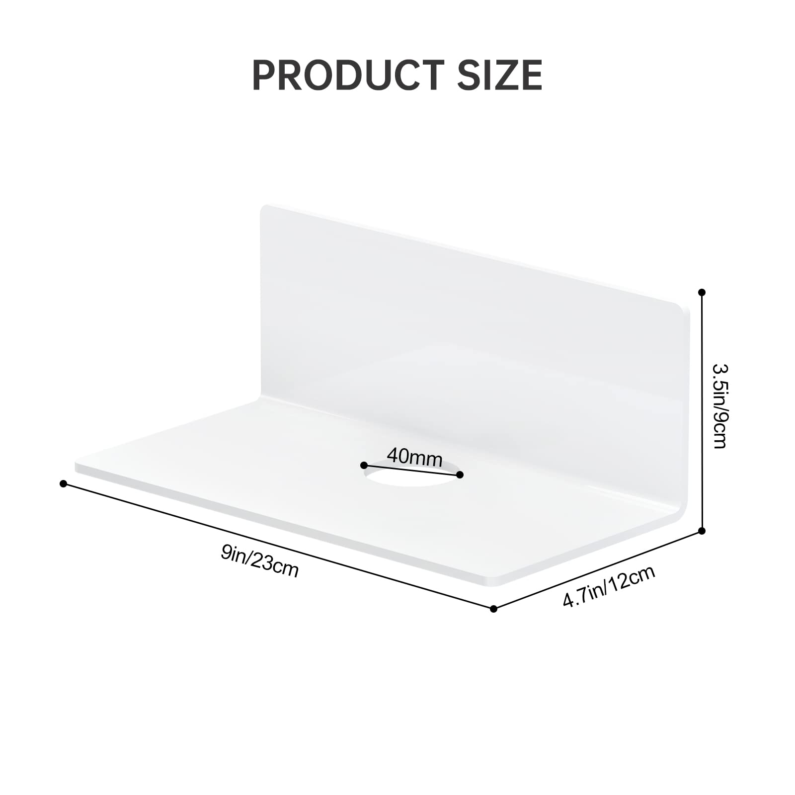 TOYANDONA Eck-Wandregal Weiß - Dreieckig, Schwebend, Ohne Bohren