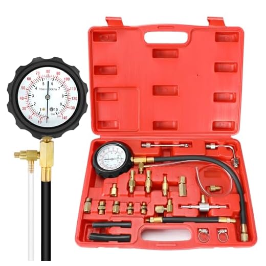 BETOOLL 0-140PSI Fuel Injector Injection Pump Pressure Tester Gauge Kit Car Tools (Master)