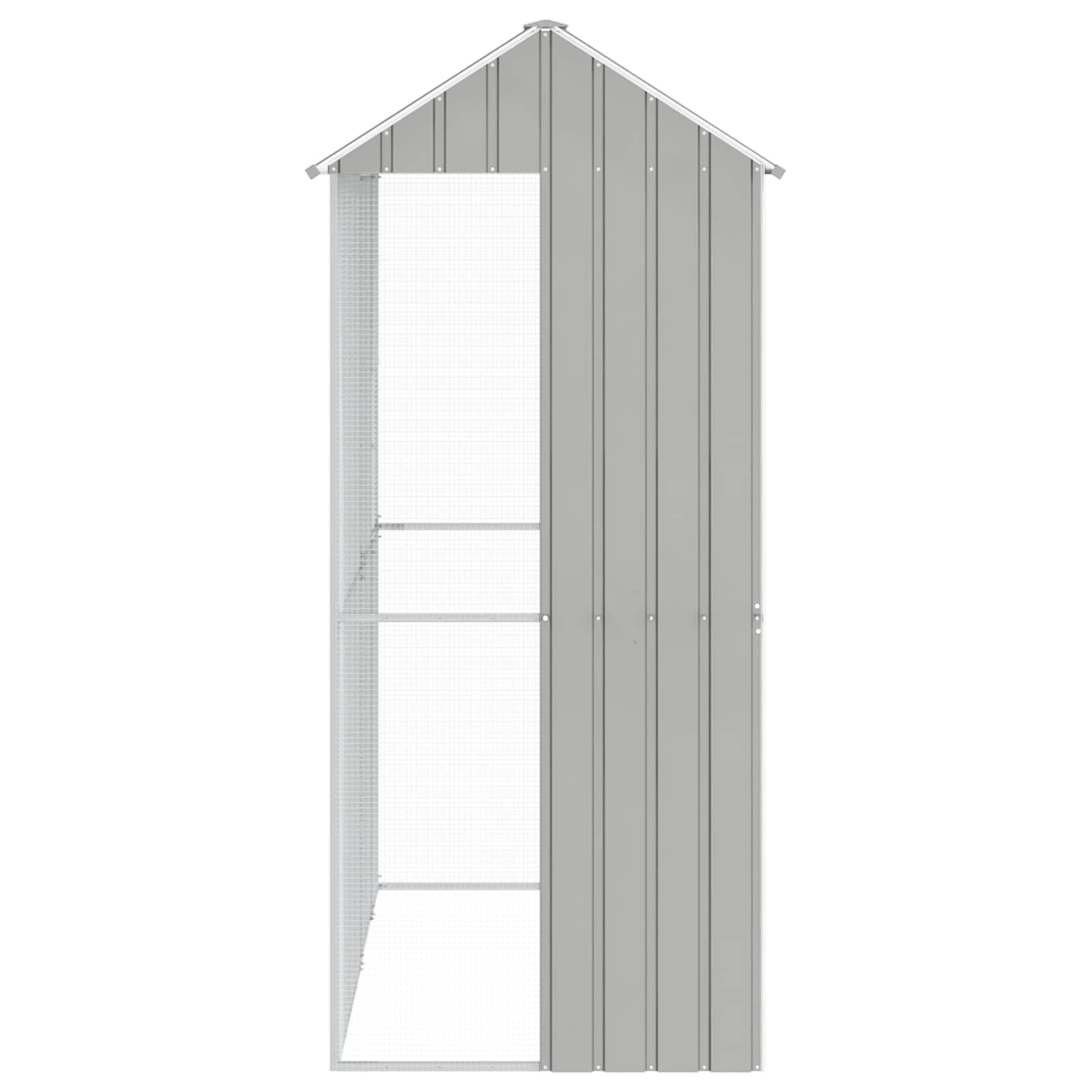 Generisch Vogelkäfig Grau 215 x 110 x 247 cm Verzinkter Stahl,Tier- & Haustierbedarf,Haustierbedarf,Vogelbedarf,Vogelkäfige & -ständer-3325173