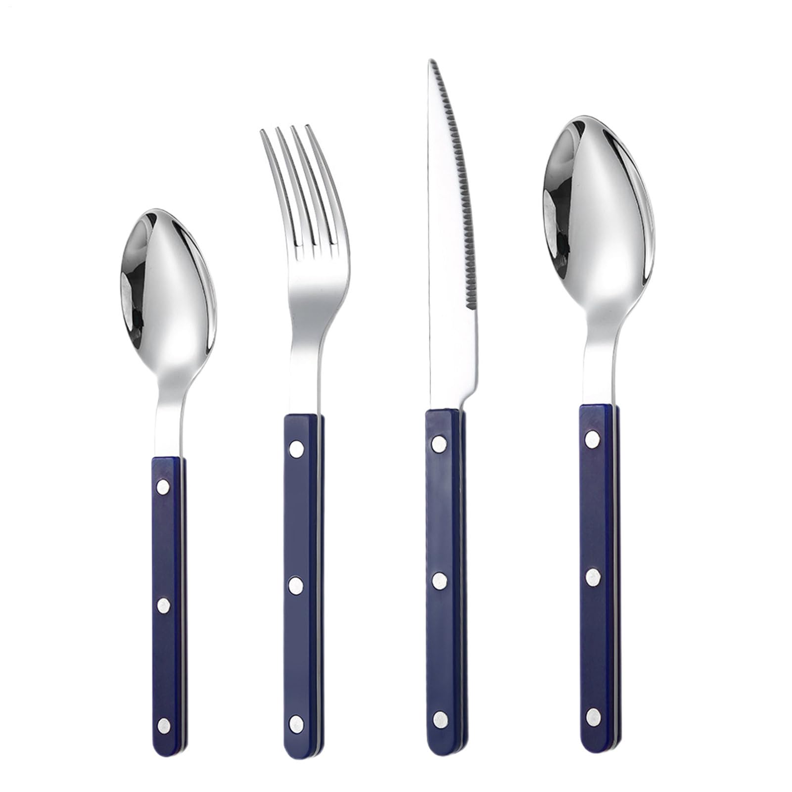 Modernes Besteck-Set, Servierbesteck, 4 Teelöffel, Löffel, Gabeln aus
