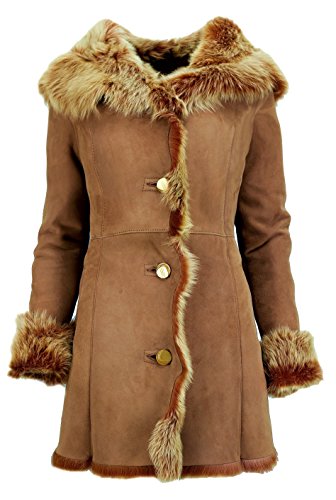 DX-Exclusive Wear Damen-Schaffellmantel, Lammfellmantel KPKK-0011 (38)