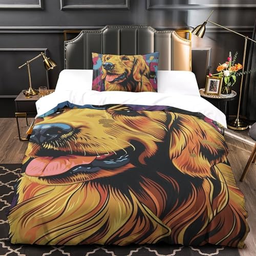 Golden retriever chien de literie microfibre pour lit single - 4