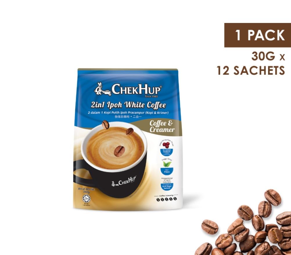 2-Pack Malaysia Authentic Chek Hup 2 In 1 Ipoh White Coffee (12s x 30g/pack) (2)