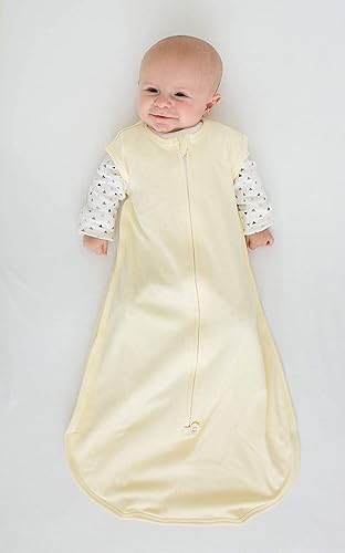 Miniatura 2 de SwaddleDesigns Saco de dormir de algodón, color amarillo pastel, grande de 12 a 18 meses, manta portátil con cremallera de 2 vías