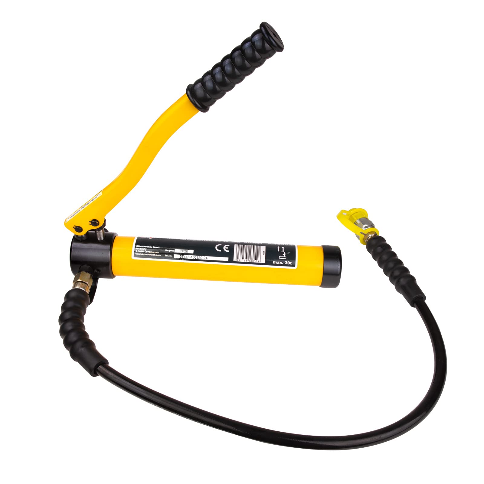DEMA Hand-Hydraulikpumpe 30 t, Manuell mit Zylinder & Koffer, Kompakt & mobil, 690 bar Druck, Für Werkstatt, Außeneinsatz, Karosserie, Reparatur, Industrieeinsatz