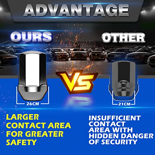 image for dynofit 24pcs 14x1.5 Stock Lug Nuts 1.75 inch(45mm) Height 7/8