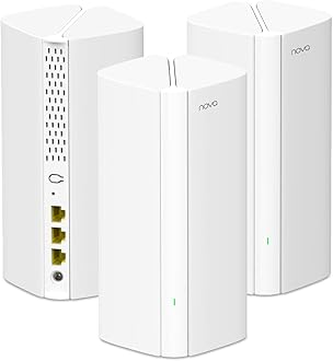 AX3000 Mesh WiFi 6 System Nova MX12-7000 sq.ft WiFi Coverage - - 1.7 GHz Quad-Core CPU - Dual-Band Mesh Network for 160+ Devices - 3 Gigabit Ports per Unit - 3-Pack