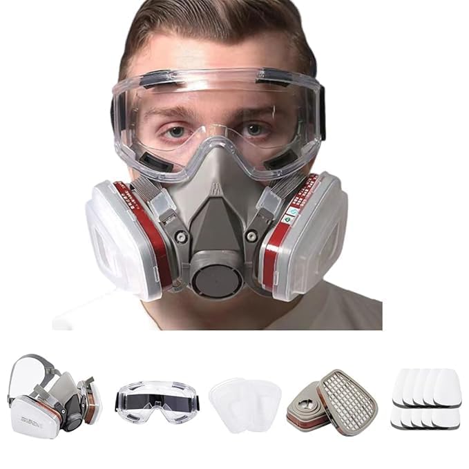 Jitaharay Full Face Gas Mask for Chemical, Fire & Industrial Use Reusable Respirator for Chemical, Paint & Fire Safety-image-48