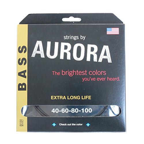 Cordes de guitare basse Aurora AURBLK40-100 noir tirant 40-100 pour musiciens
