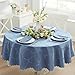 Newbridge Ribbons and Bows Damask Spring & Easter Holiday Fabric Tablecloth, Blue, 70 Inch Round, Wrinkle & Stain Resistant Table Cover