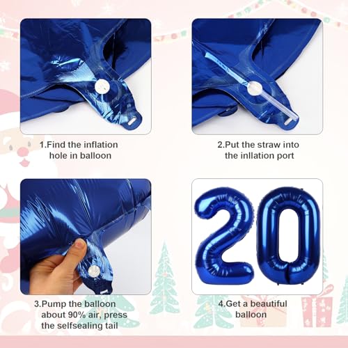 Image of 2026 Balloon Numbers Party Decorations, 40In Navy Blue Balloons | Eye-catching Appearance, Perfect Decorative Centerpieces, Convenient Self-sealing Structure, Widely for Various Occasions