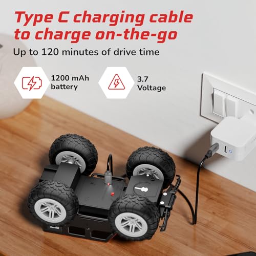 Image of Lifelong Rechargeable Off Roader Monster Truck Remote Control Car for Kids 3-8 Yrs | High Speed, 1200mAh 90 Min Playtime, 100ft Range, Type-C Charging, Big Tyres RC Toy for Boys & Girls (LLCORC02)