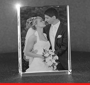 Vip-Laser VL-Hochformat Glasblock Hochzeitsfoto 80x60x24mm
