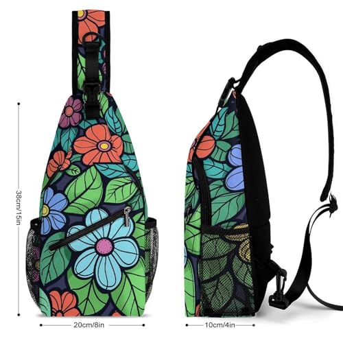 Glow in The Dark Sling Bag for Men Women - Adjustable Crossbody Chest Backpack, 15" Travel Hiking Fanny Pack2